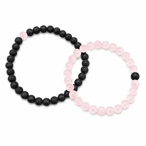ASINA Couple Armband rosé / black