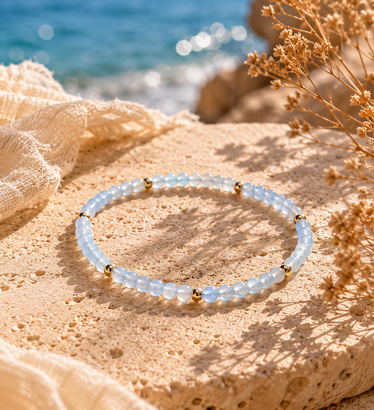 ASINA Jade Armband graublau