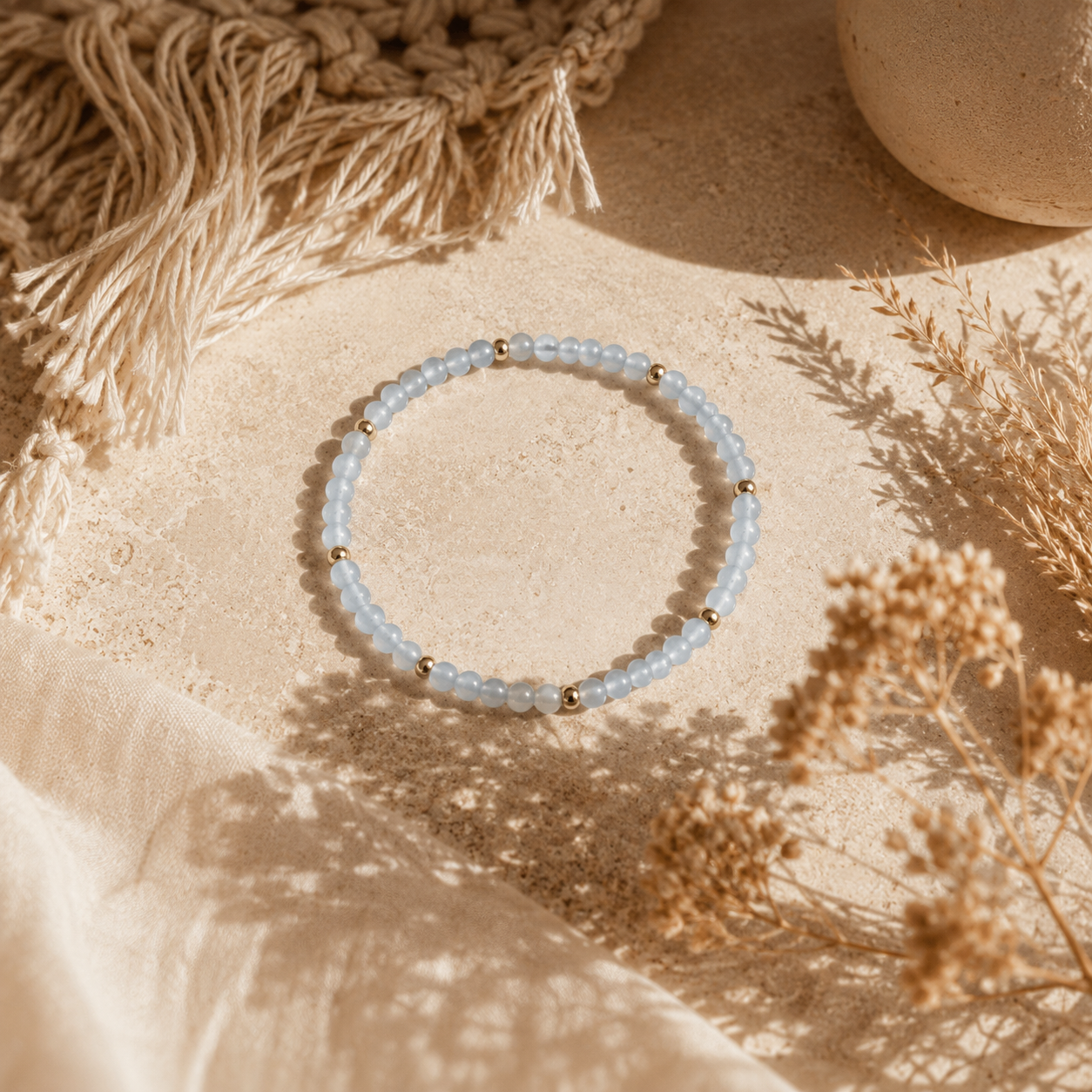 ASINA Jade Armband graublau