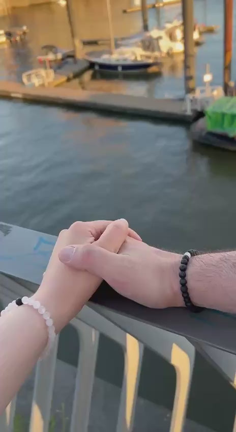 ASINA Couple Armband rosé / black